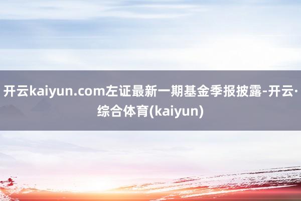 开云kaiyun.com左证最新一期基金季报披露-开云·综合体育(kaiyun)