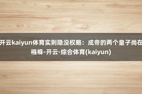 开云kaiyun体育实则隐没权略：成帝的两个皇子尚在襁褓-开云·综合体育(kaiyun)
