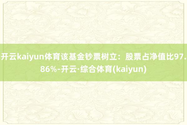 开云kaiyun体育该基金钞票树立：股票占净值比97.86%-开云·综合体育(kaiyun)