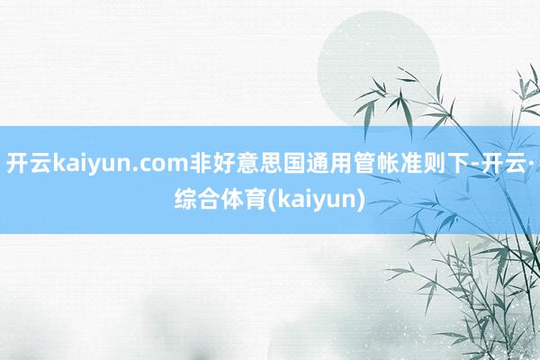 开云kaiyun.com非好意思国通用管帐准则下-开云·综合体育(kaiyun)