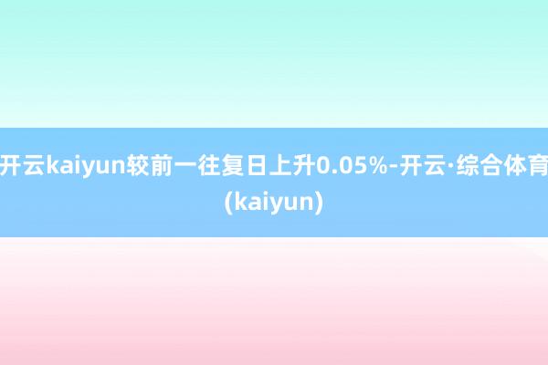开云kaiyun较前一往复日上升0.05%-开云·综合体育(kaiyun)