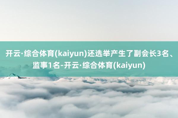 开云·综合体育(kaiyun)还选举产生了副会长3名、监事1名-开云·综合体育(kaiyun)
