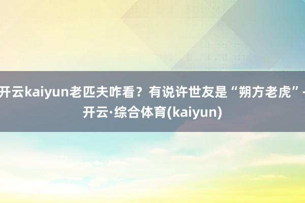开云kaiyun老匹夫咋看？有说许世友是“朔方老虎”-开云·综合体育(kaiyun)
