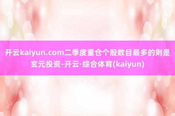 开云kaiyun.com　　二季度重仓个股数目最多的则是玄元投资-开云·综合体育(kaiyun)