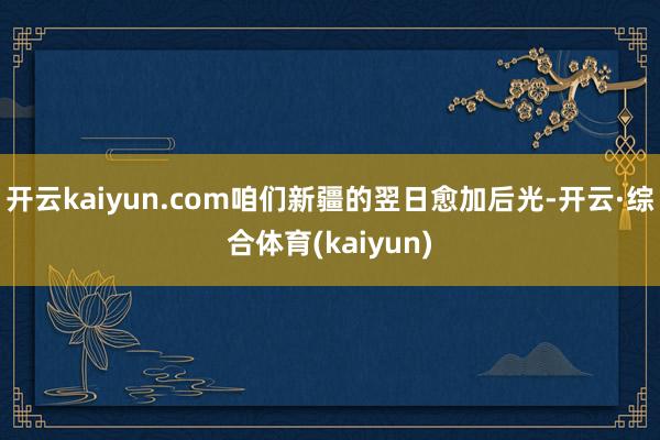 开云kaiyun.com咱们新疆的翌日愈加后光-开云·综合体育(kaiyun)
