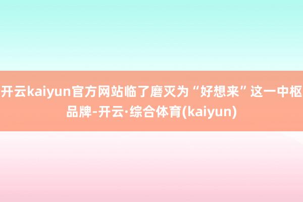 开云kaiyun官方网站临了磨灭为“好想来”这一中枢品牌-开云·综合体育(kaiyun)