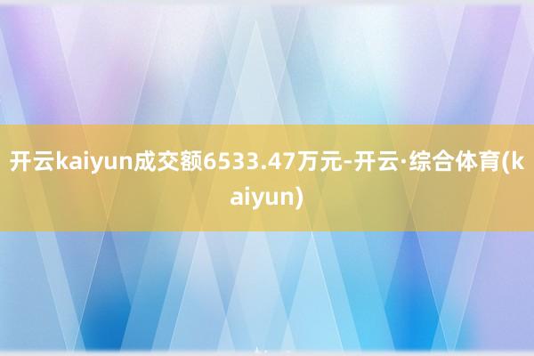 开云kaiyun成交额6533.47万元-开云·综合体育(kaiyun)