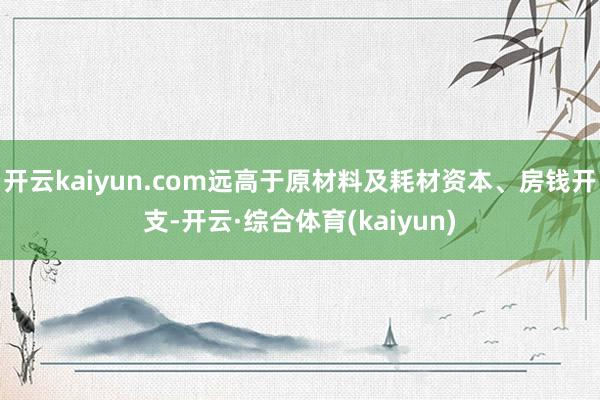 开云kaiyun.com远高于原材料及耗材资本、房钱开支-开云·综合体育(kaiyun)