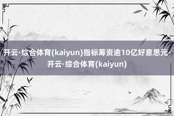 开云·综合体育(kaiyun)指标筹资逾10亿好意思元-开云·综合体育(kaiyun)