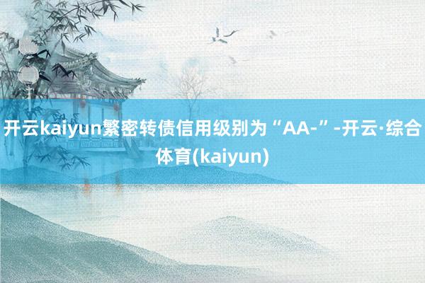 开云kaiyun繁密转债信用级别为“AA-”-开云·综合体育(kaiyun)