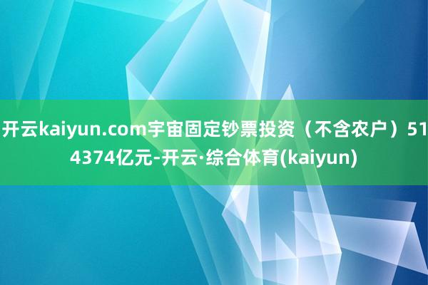 开云kaiyun.com宇宙固定钞票投资（不含农户）514374亿元-开云·综合体育(kaiyun)