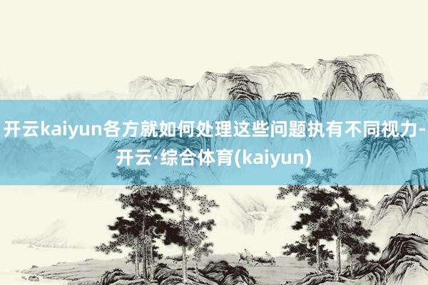 开云kaiyun各方就如何处理这些问题执有不同视力-开云·综合体育(kaiyun)