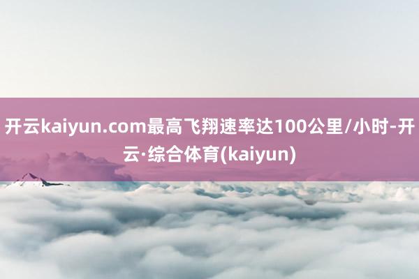 开云kaiyun.com最高飞翔速率达100公里/小时-开云·综合体育(kaiyun)