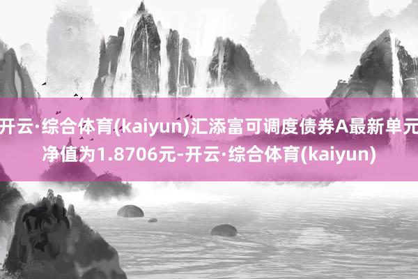 开云·综合体育(kaiyun)汇添富可调度债券A最新单元净值为1.8706元-开云·综合体育(kaiyun)
