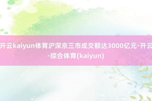 开云kaiyun体育沪深京三市成交额达3000亿元-开云·综合体育(kaiyun)