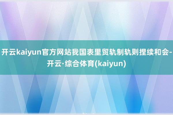 开云kaiyun官方网站我国表里贸轨制轨则捏续和会-开云·综合体育(kaiyun)