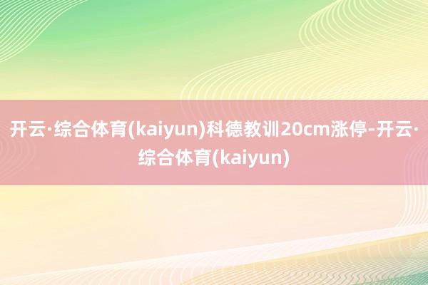 开云·综合体育(kaiyun)科德教训20cm涨停-开云·综合体育(kaiyun)